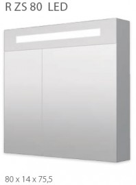 INTEDOOR zrcadlová skříňka R ZS 80 LED - osvětlení LD, vlevo, zásuvka, vypínač